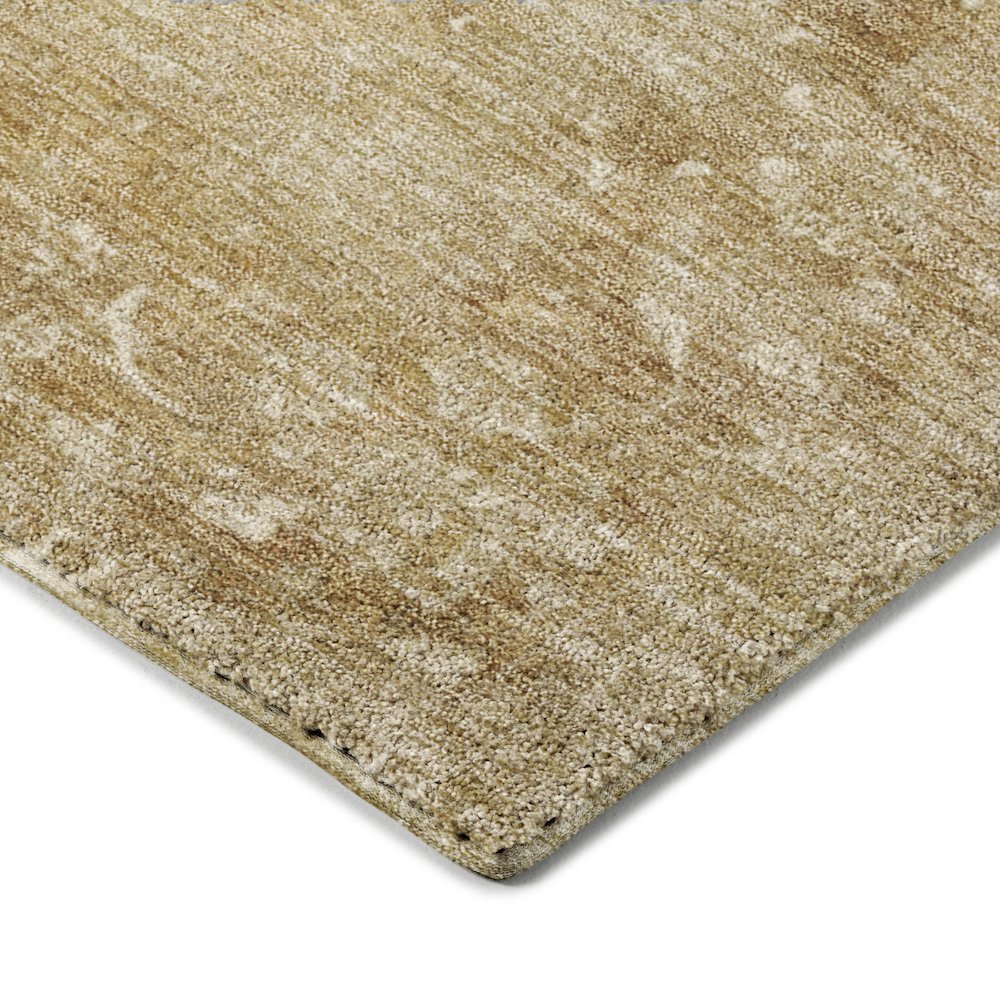 Luxury Washable Indoor/Outdoor Tabrook Beige 8' x 8' Round Rug. Picture 2