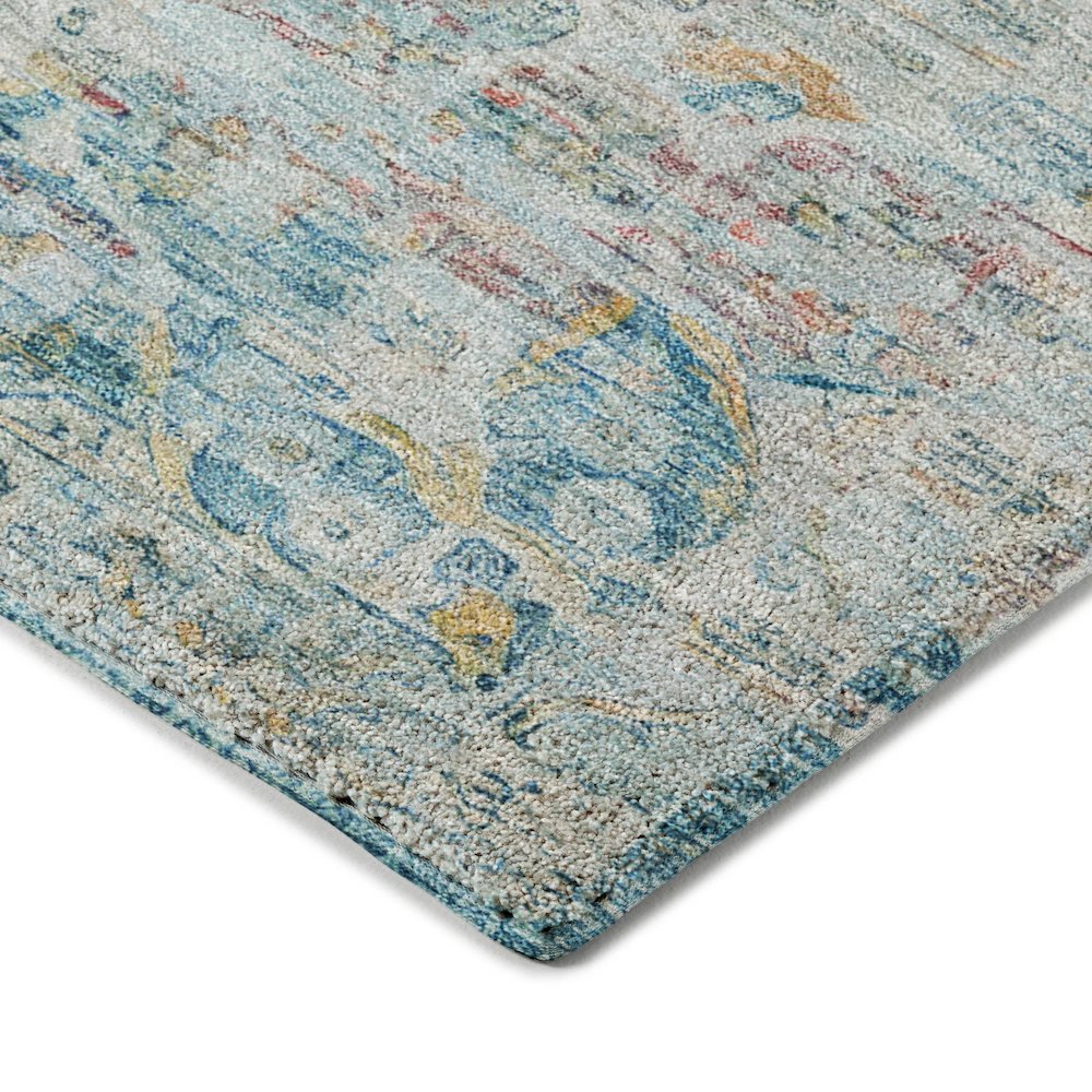 Luxury Washable Indoor/Outdoor Tabrook Sky 8' x 8' Round Rug. Picture 2