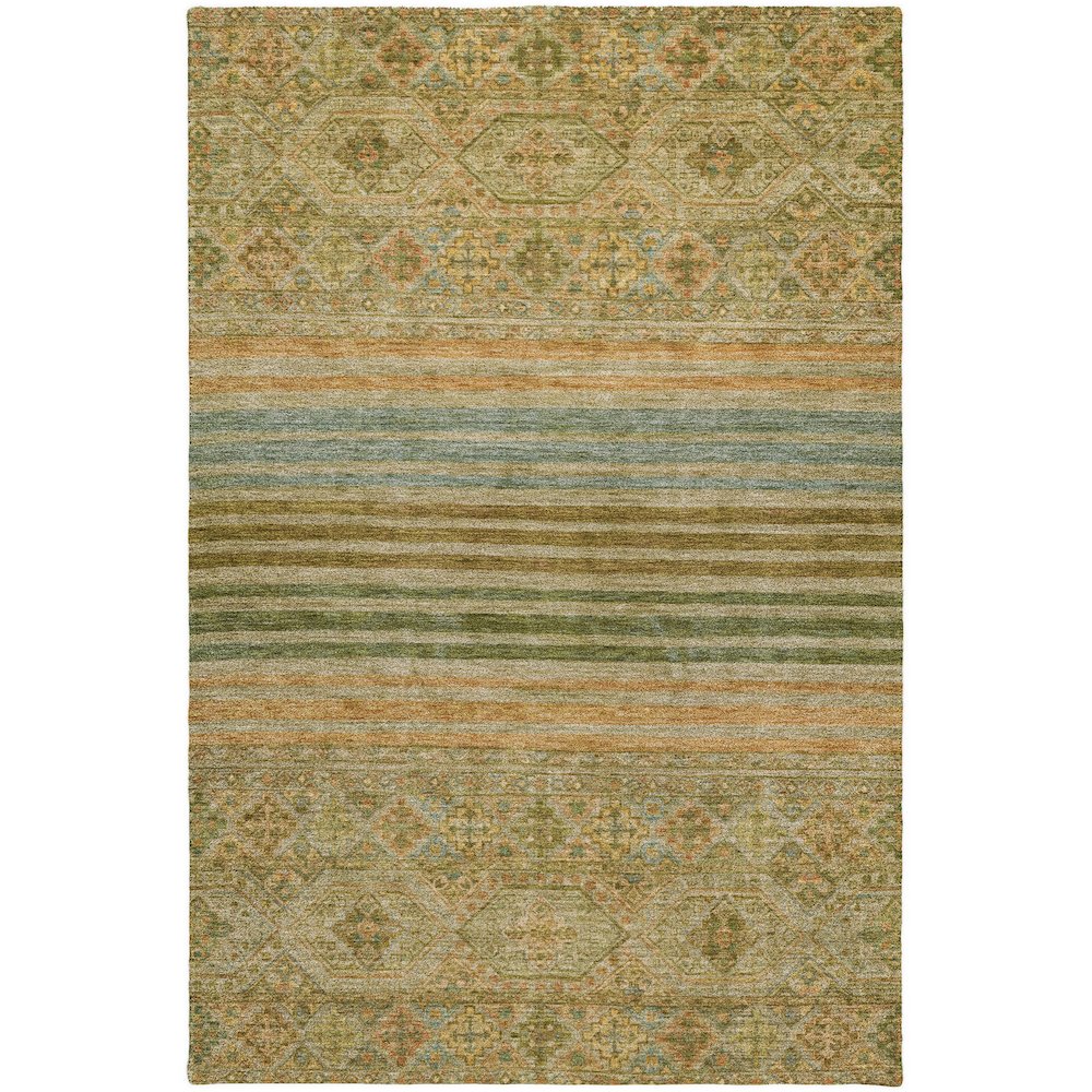 Luxury Washable Indoor/Outdoor Tabrook Aloe 10' x 14' Rug. Picture 1
