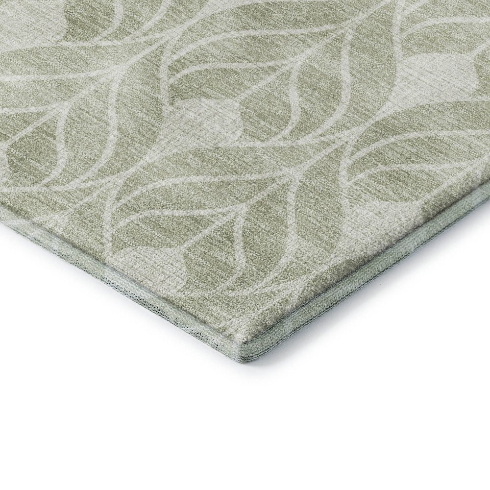 Luxury Washable Indoor/Outdoor The Reserve Celery 8' x 8' Round Rug. Picture 2