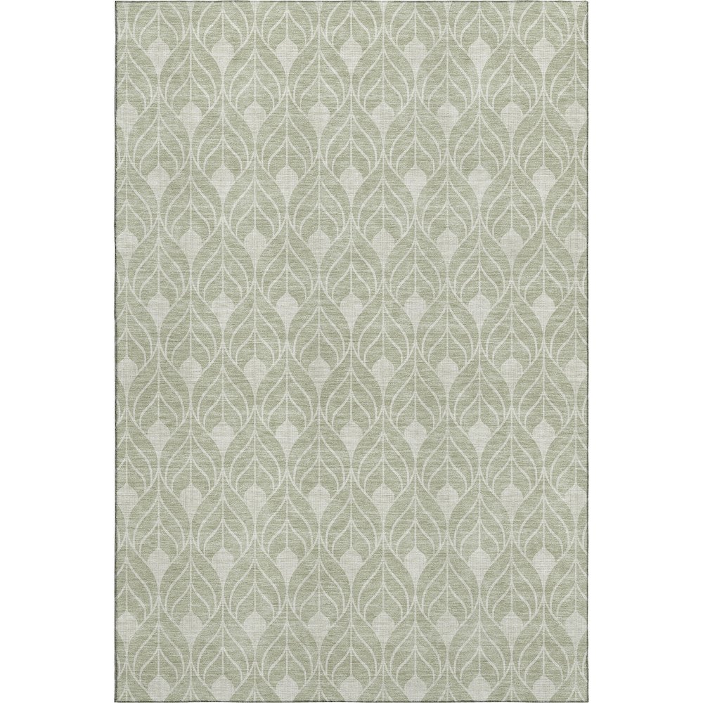 Luxury Washable Indoor/Outdoor The Reserve Celery 10' x 14' Rug. Picture 1