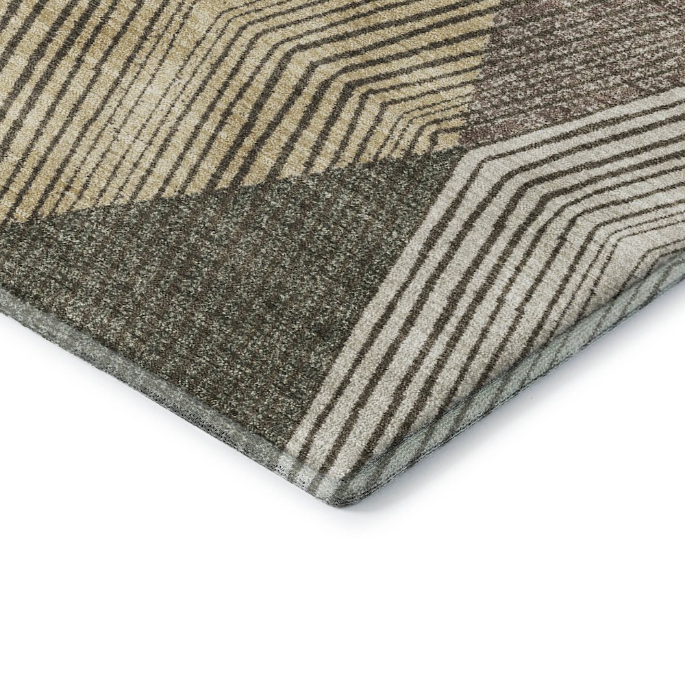 Luxury Washable Indoor/Outdoor The Reserve Brown 8' x 8' Round Rug. Picture 2