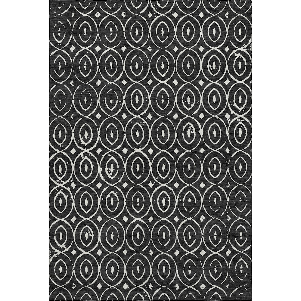 Luxury Washable Indoor/Outdoor The Reserve Black 10' x 14' Rug. Picture 1