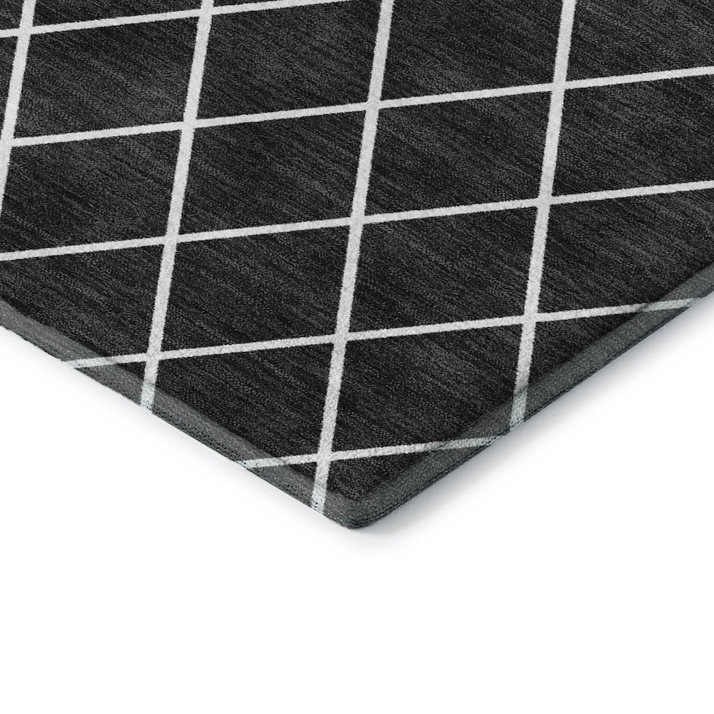 Luxury Washable Indoor/Outdoor The Reserve Black 8' x 8' Round Rug. Picture 2