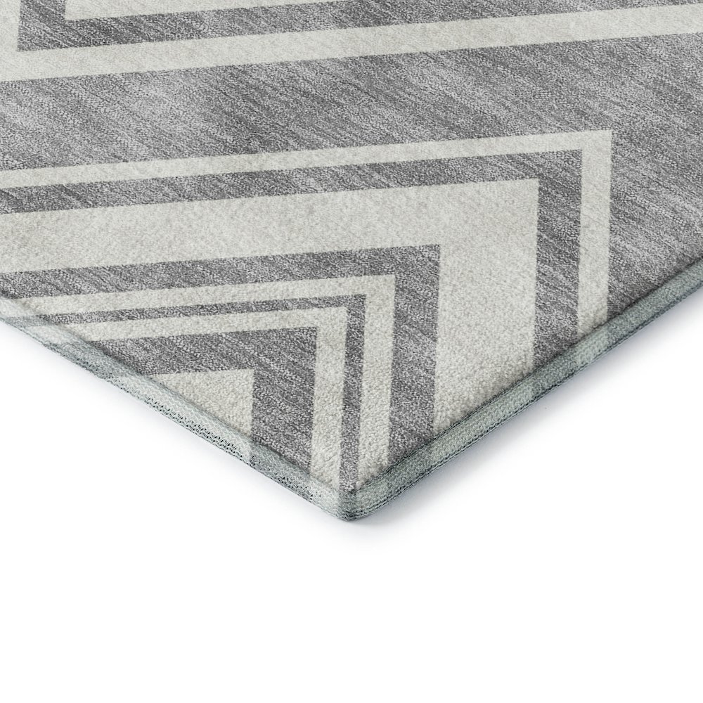 Luxury Washable Indoor/Outdoor The Reserve Pewter 8' x 8' Round Rug. Picture 2