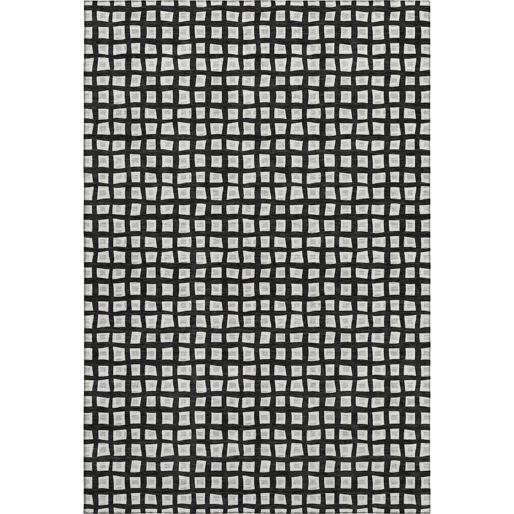 Luxury Washable Indoor/Outdoor The Reserve Black 10' x 14' Rug. Picture 1