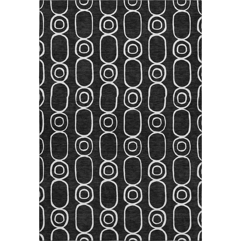 Luxury Washable Indoor/Outdoor The Reserve Black 10' x 14' Rug. Picture 1