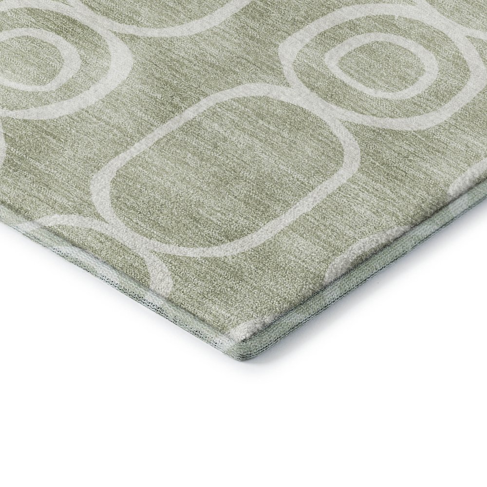 Luxury Washable Indoor/Outdoor The Reserve Celery 8' x 8' Round Rug. Picture 2