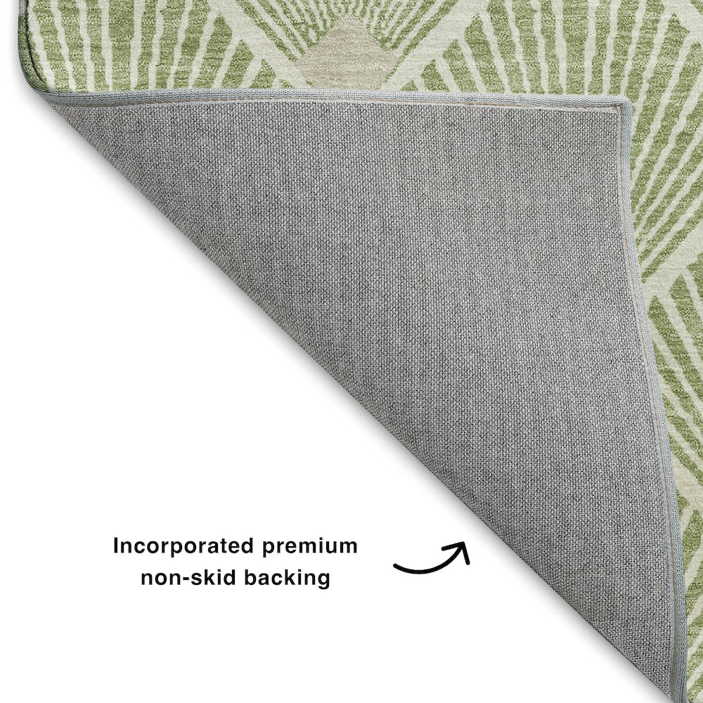 Luxury Washable Indoor/Outdoor The Reserve Aloe 8' x 8' Round Rug. Picture 4