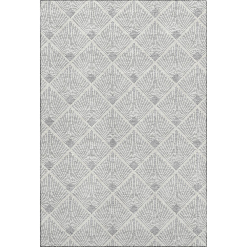 Luxury Washable Indoor/Outdoor The Reserve Silver 10' x 14' Rug. Picture 1
