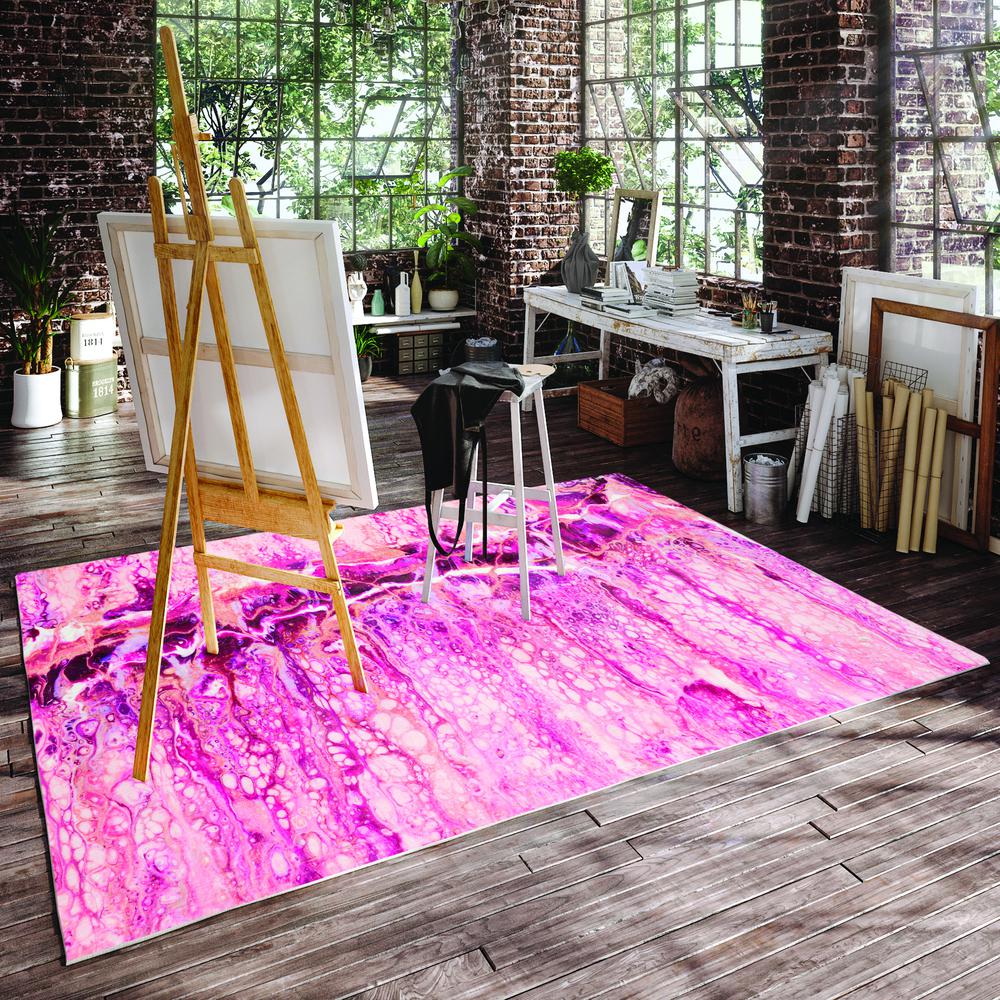 Kikiamo KK16 Flamingo 8' x 8' Round Rug. Picture 2