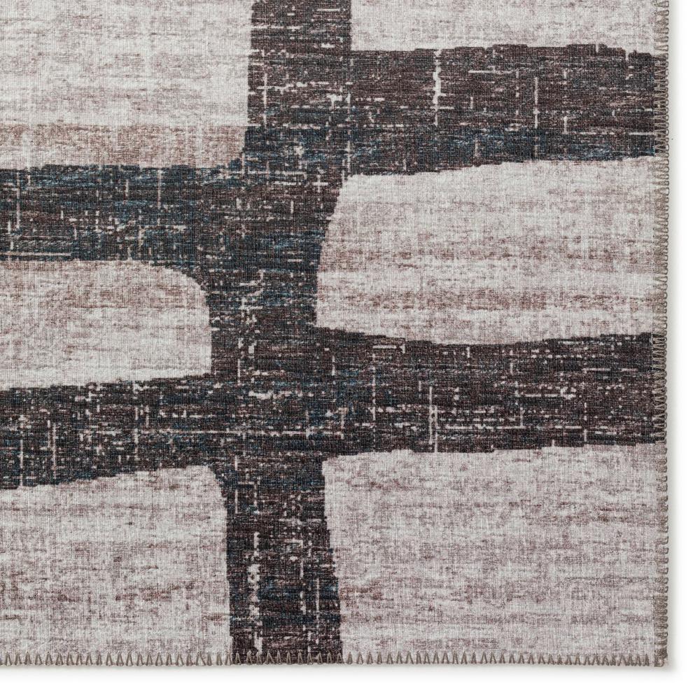 Yuma Gray Contemporary Geometric 5' x 7'6" Area Rug Gray AYU34. Picture 2