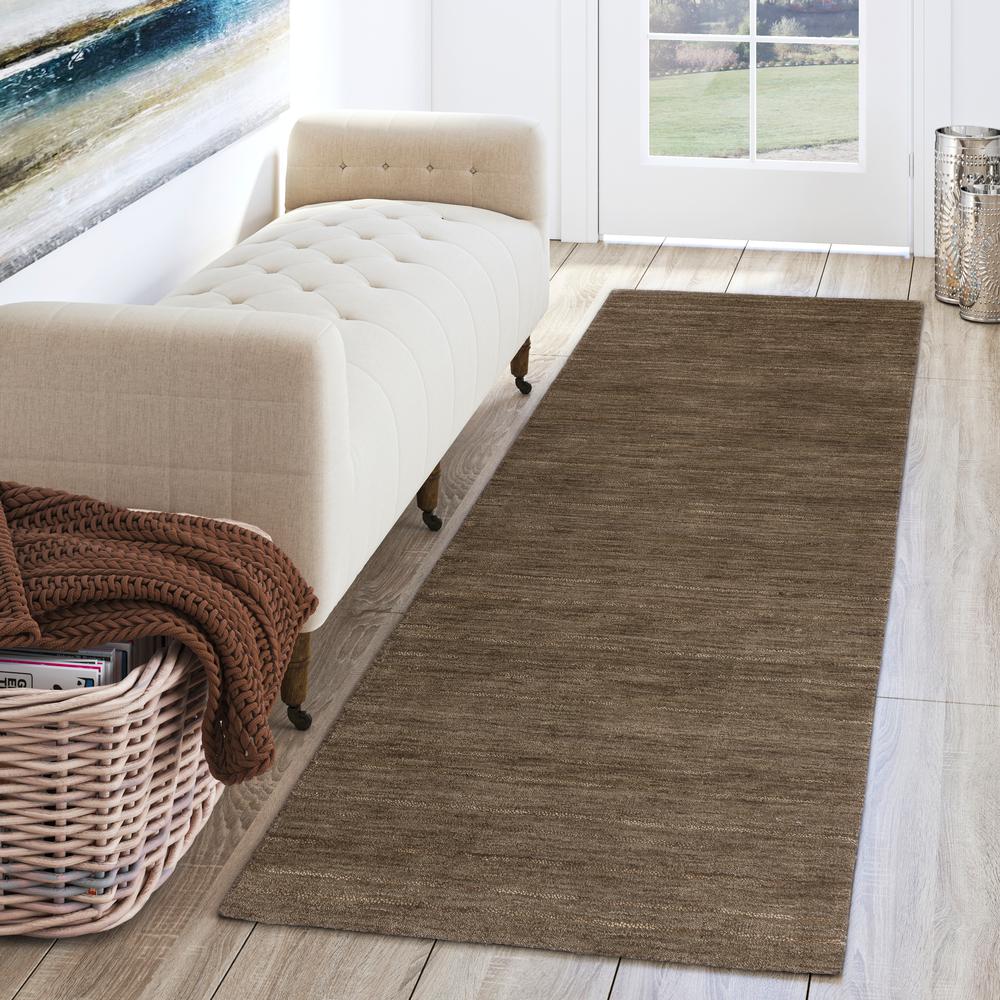 Rafia RF100 Chocolate 2'3" x 7'6" Runner Rug. Picture 2