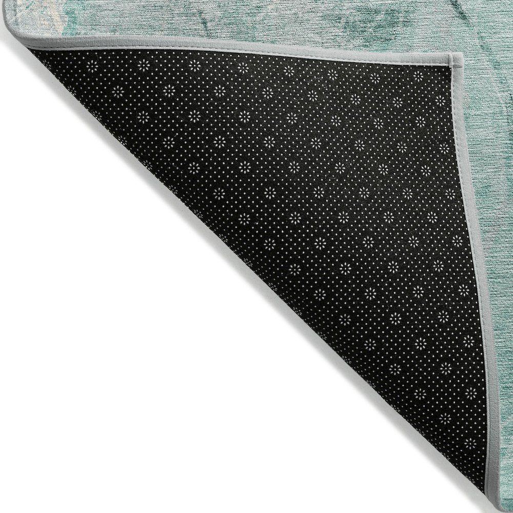 Machine Washable Indoor/Outdoor Chantille Teal 8' x 10' Rug. Picture 2