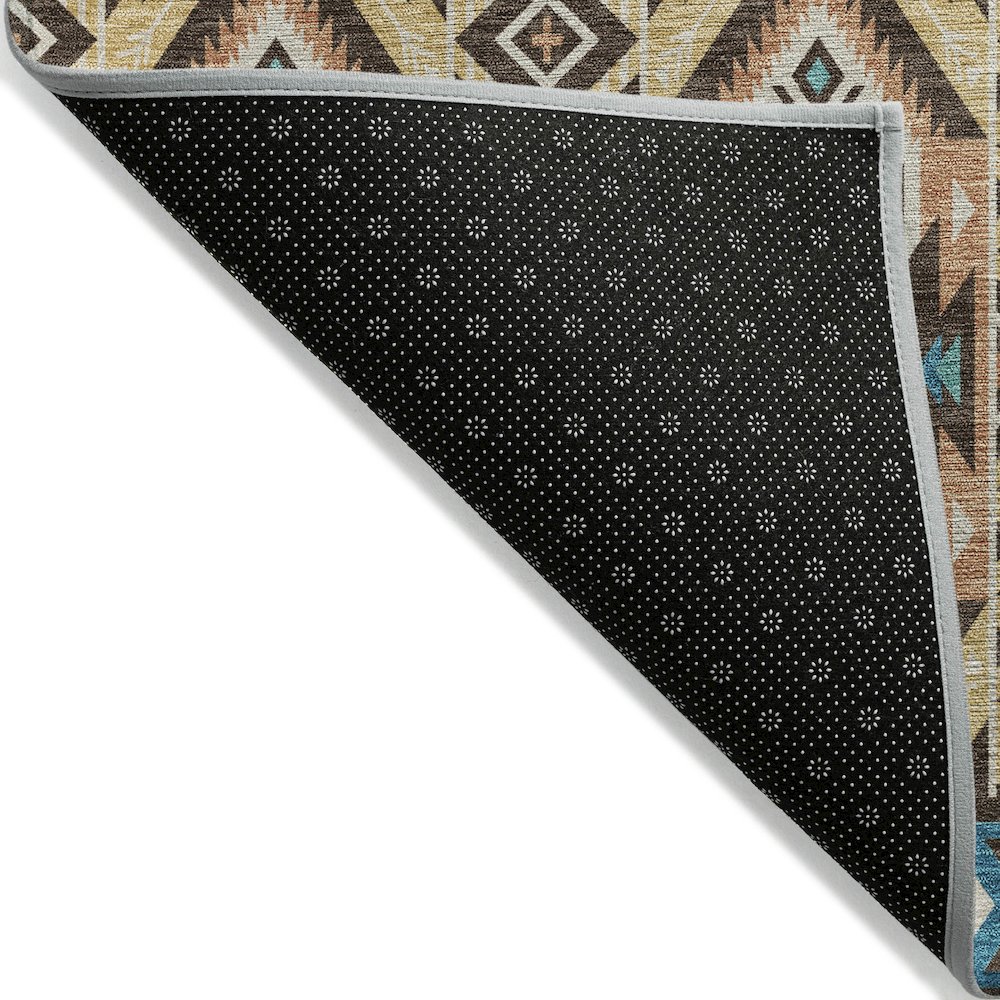 Machine Washable Indoor/Outdoor Chantille Brown 8' x 10' Rug. Picture 2