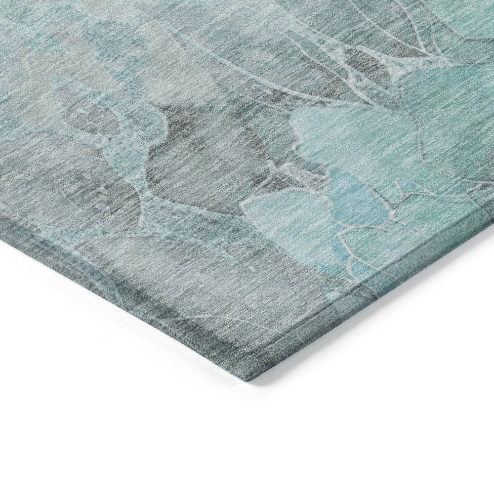 Machine Washable Indoor/Outdoor Chantille Teal 8' x 10' Rug. Picture 3