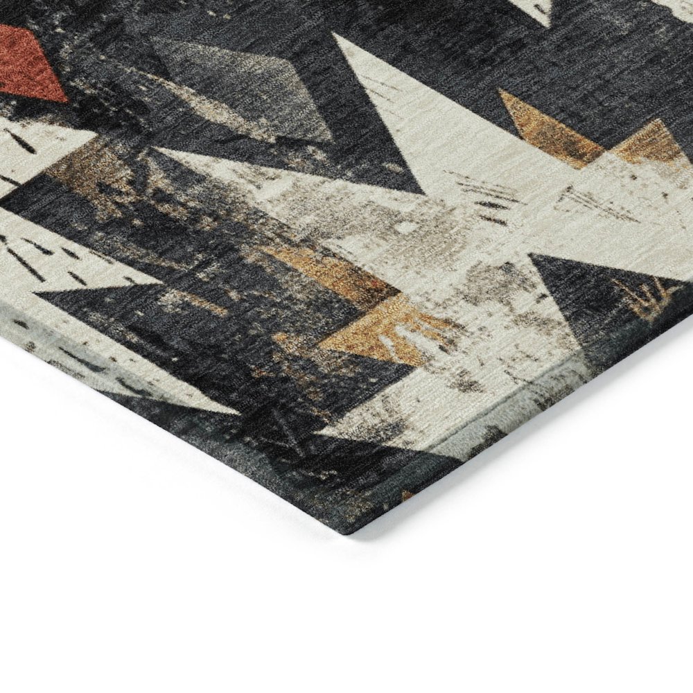 Machine Washable Indoor/Outdoor Chantille Black 8' x 10' Rug. Picture 3