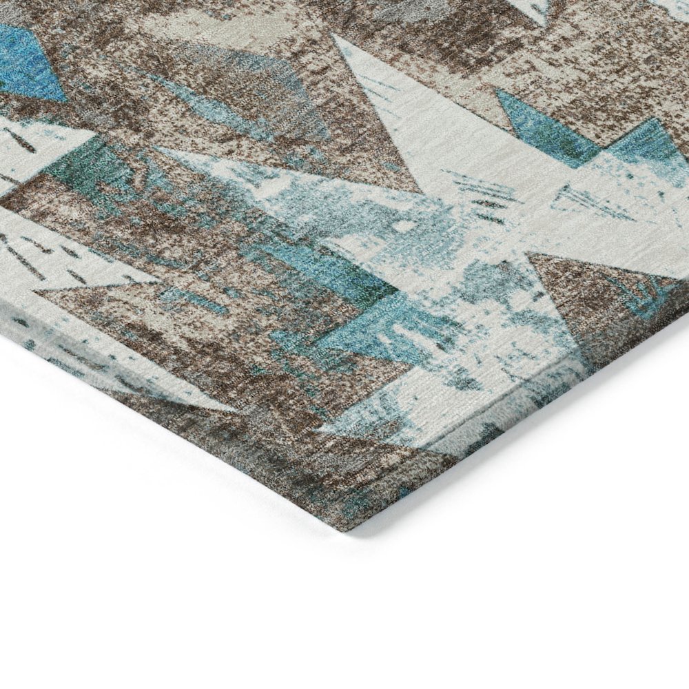 Machine Washable Indoor/Outdoor Chantille Teal 8' x 10' Rug. Picture 3