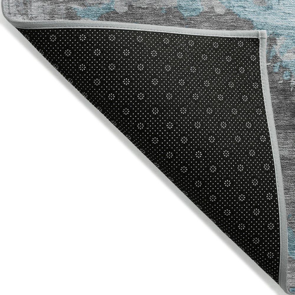 Machine Washable Indoor/Outdoor Chantille Teal 8' x 10' Rug. Picture 2