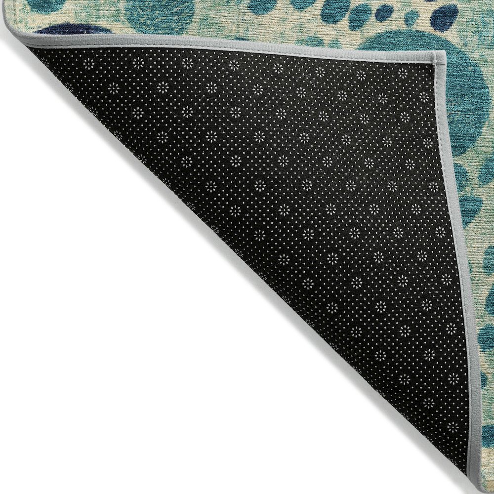 Machine Washable Indoor/Outdoor Chantille Teal 8' x 10' Rug. Picture 2