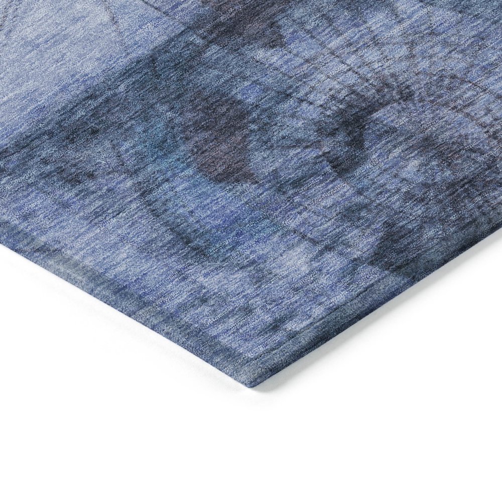 Machine Washable Indoor/Outdoor Chantille Blue 8' x 10' Rug. Picture 3