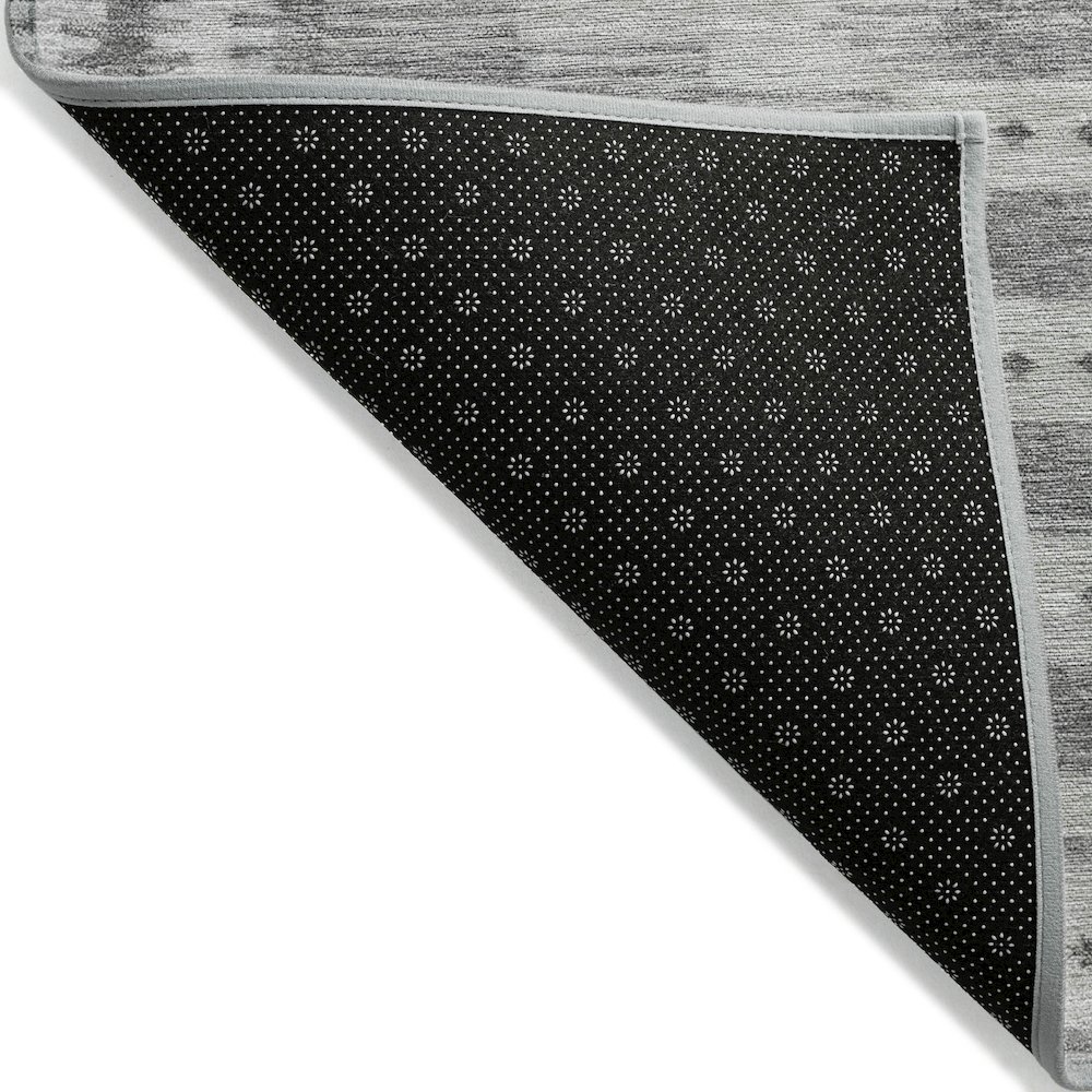 Machine Washable Indoor/Outdoor Chantille Gray 8' x 10' Rug. Picture 2