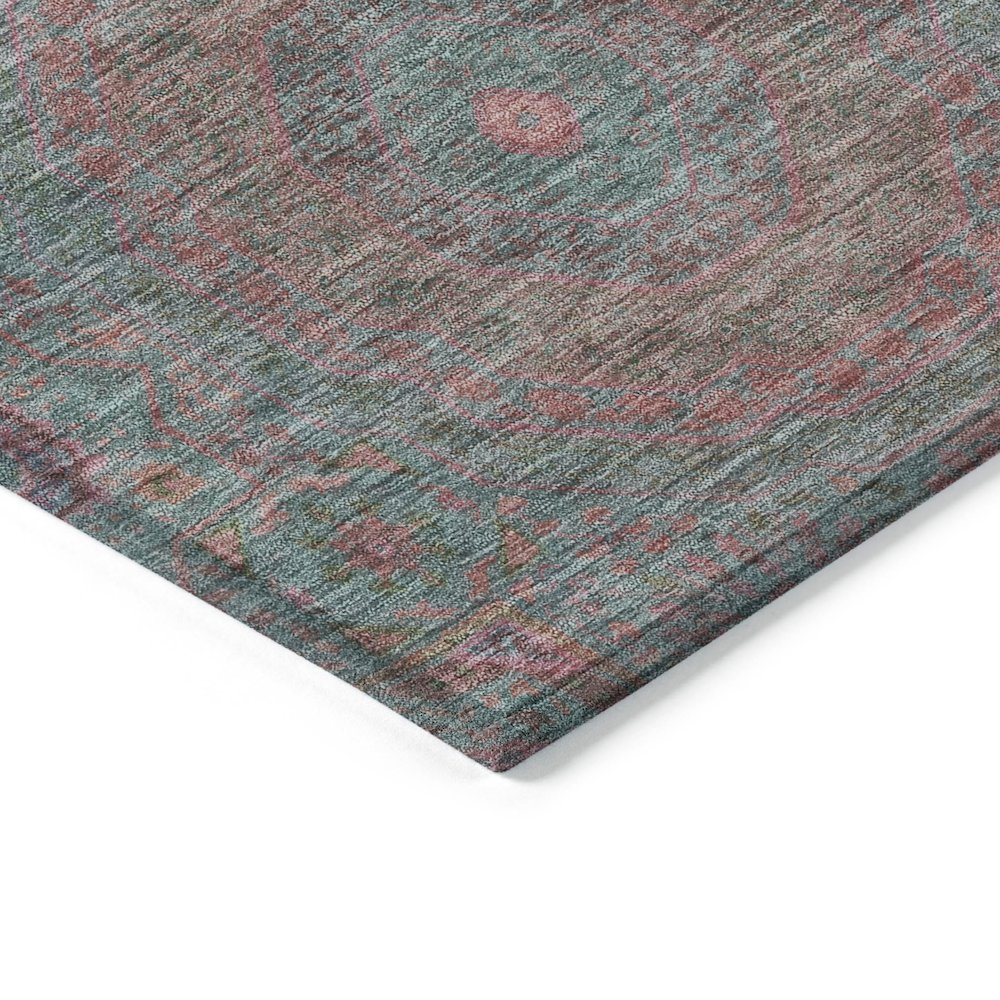Machine Washable Indoor/Outdoor Chantille Teal 8' x 10' Rug. Picture 3