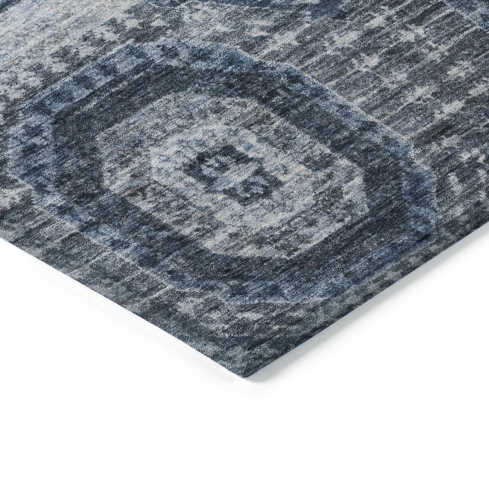 Machine Washable Indoor/Outdoor Chantille Blue 8' x 10' Rug. Picture 3