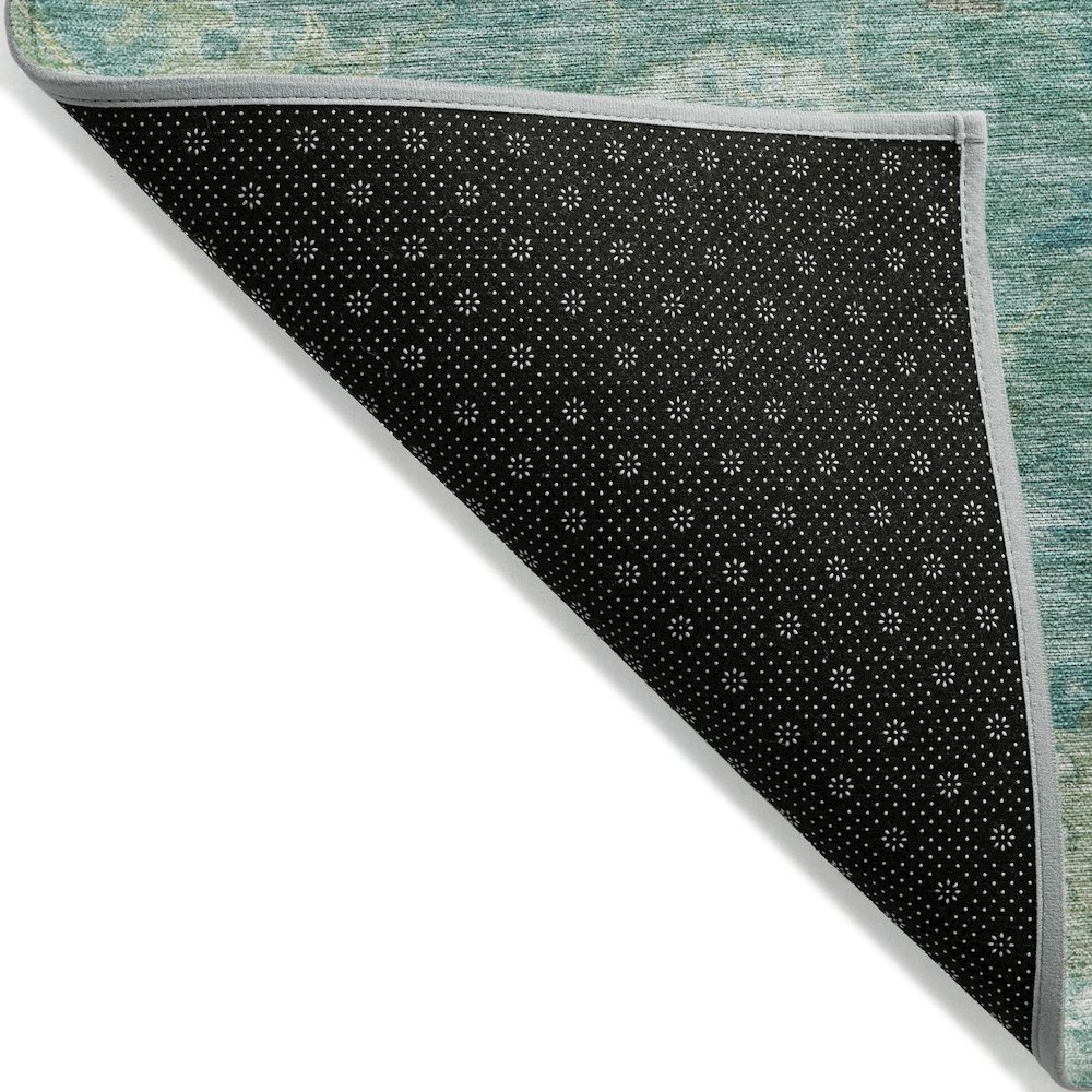 Machine Washable Indoor/Outdoor Chantille Teal 8' x 10' Rug. Picture 2