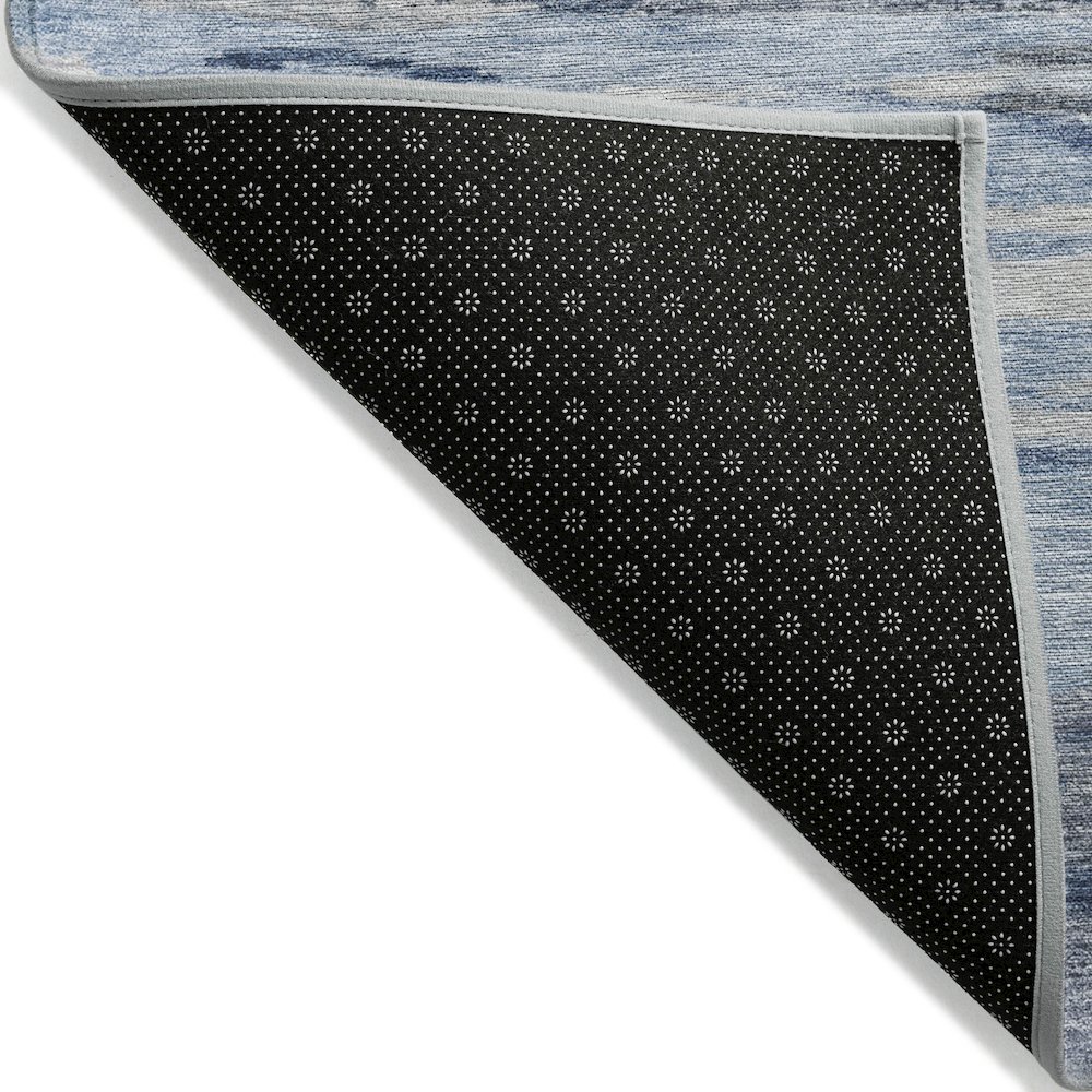 Machine Washable Indoor/Outdoor Chantille Blue 8' x 10' Rug. Picture 2
