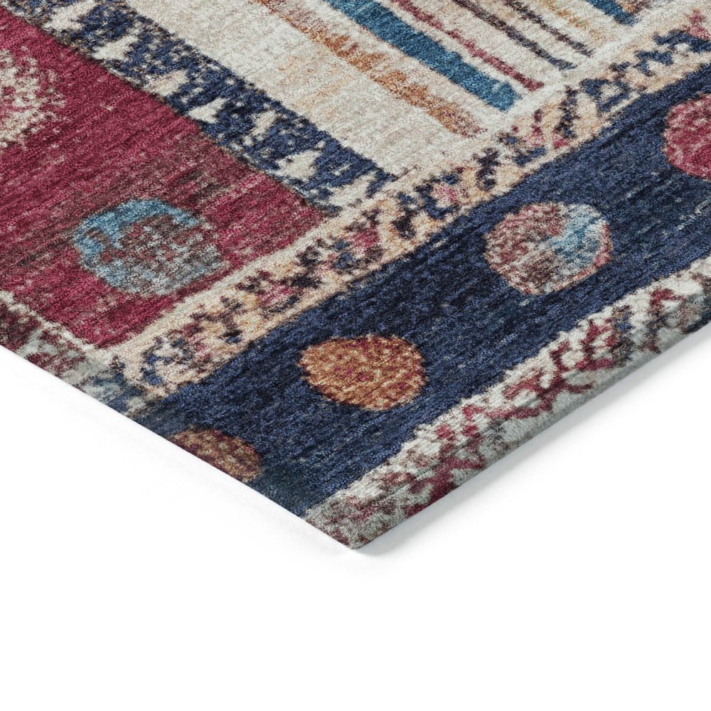 Machine Washable Indoor/Outdoor Chantille Navy 8' x 10' Rug. Picture 3