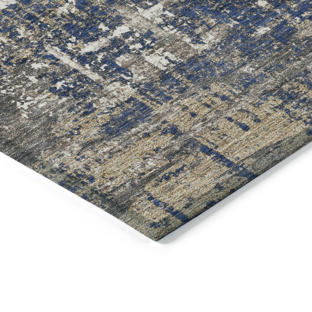 Machine Washable Indoor/Outdoor Chantille Navy 8' x 10' Rug. Picture 3
