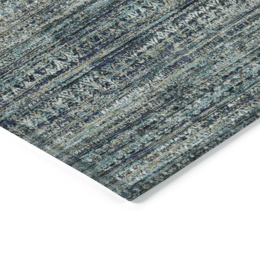 Machine Washable Indoor/Outdoor Chantille Teal 8' x 10' Rug. Picture 3