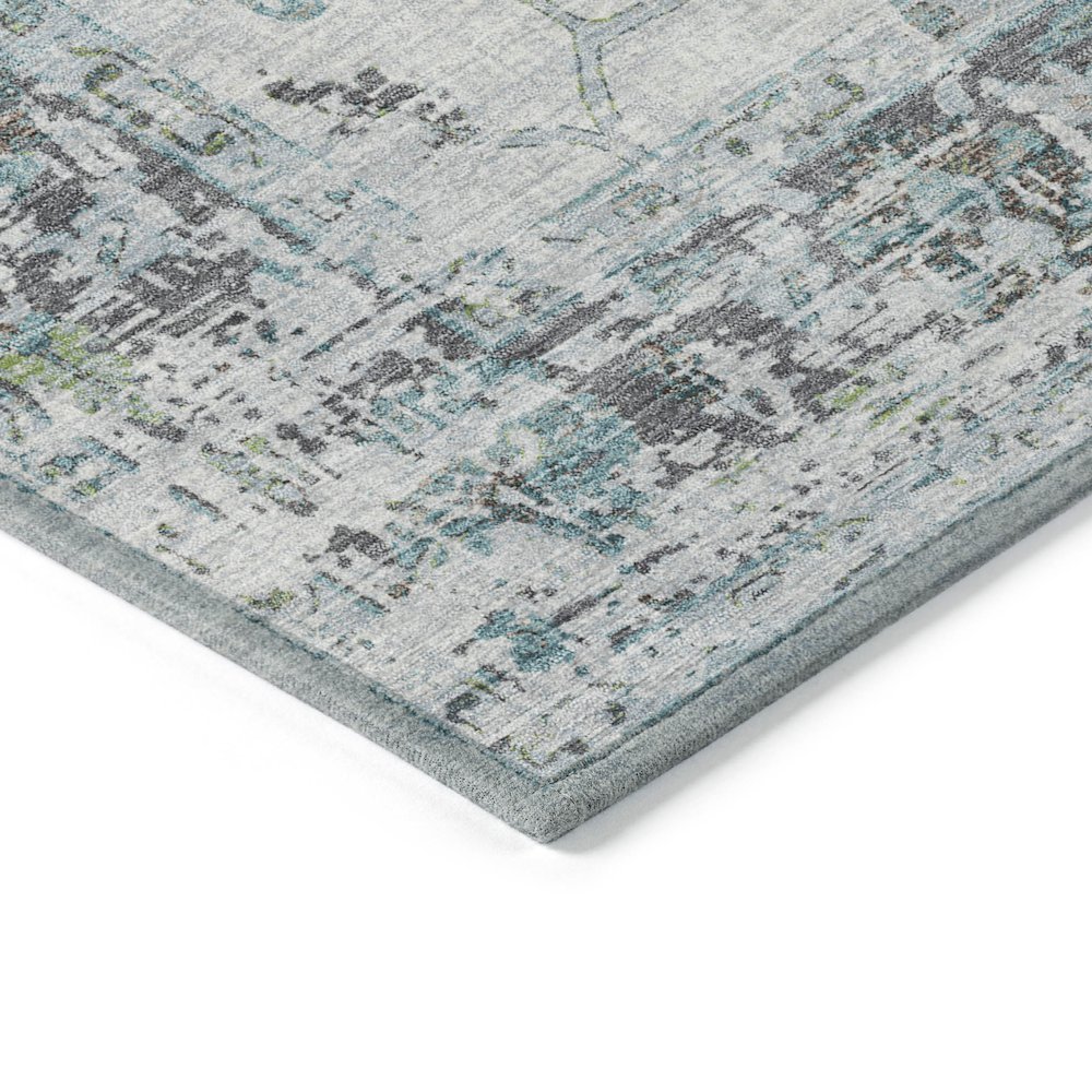 Machine Washable Indoor/Outdoor Chantille Teal 8' x 10' Rug. Picture 3