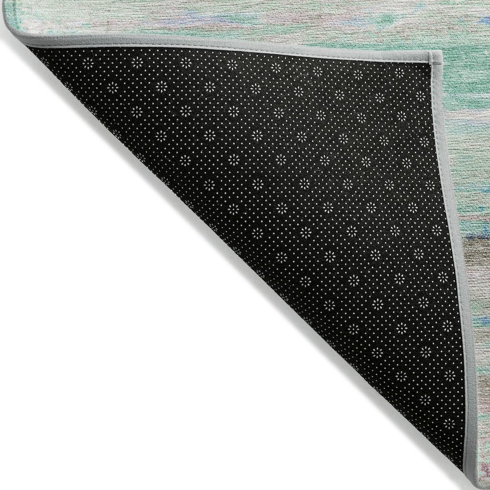 Machine Washable Indoor/Outdoor Chantille Teal 8' x 10' Rug. Picture 2