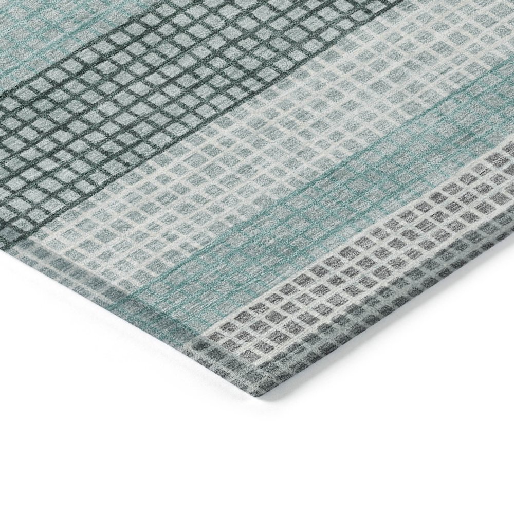 Machine Washable Indoor/Outdoor Chantille Teal 8' x 10' Rug. Picture 3