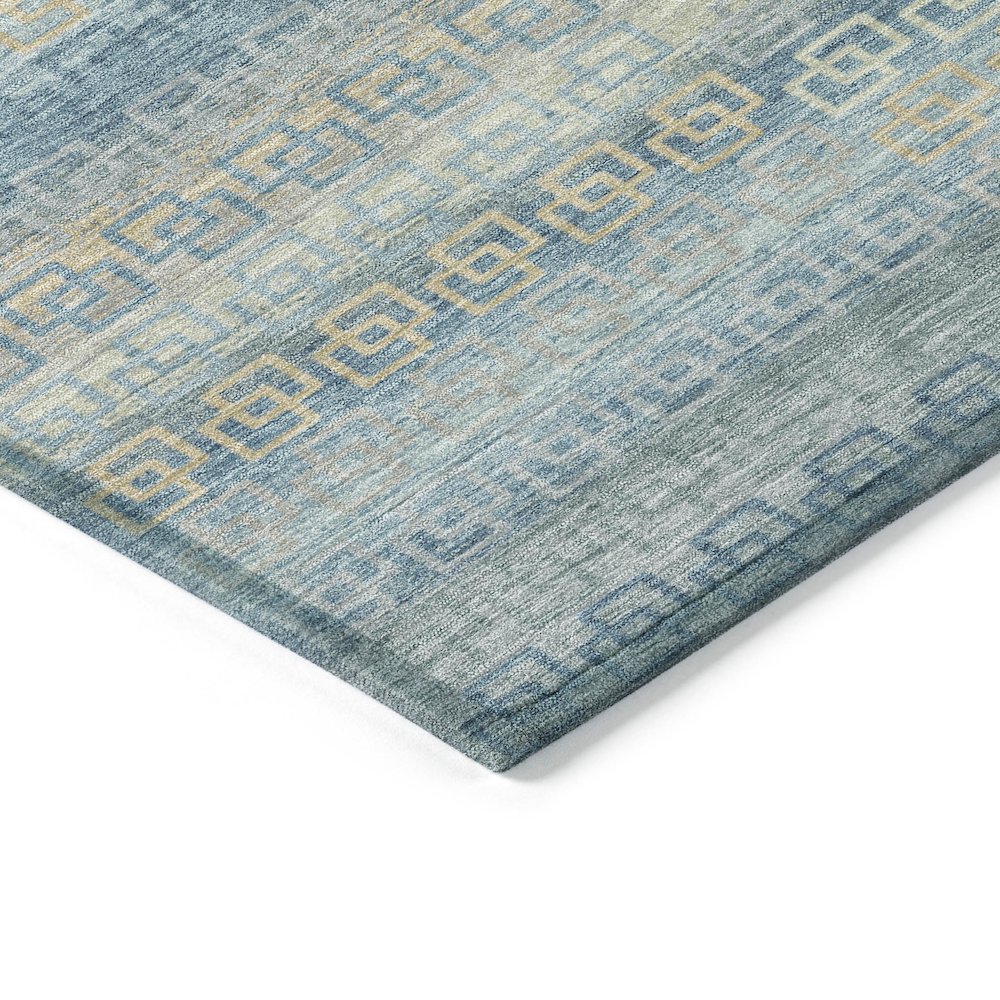 Machine Washable Indoor/Outdoor Chantille ACN2029 Teal 8' x 10' Rug. Picture 3