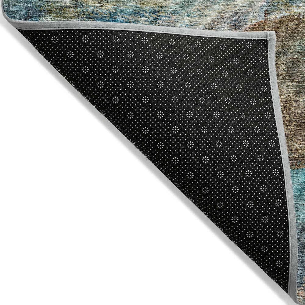 Machine Washable Indoor/Outdoor Chantille ACN2039 Teal 8' x 10' Rug. Picture 2