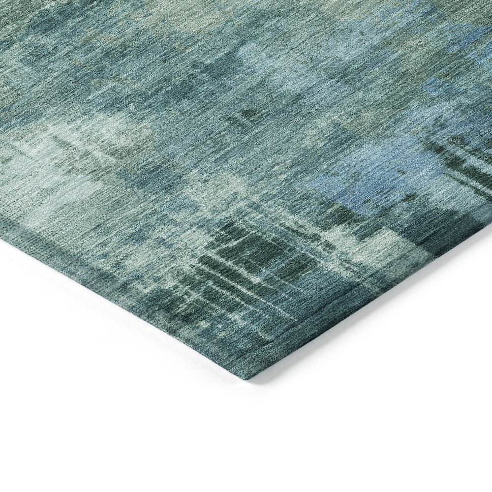 Machine Washable Indoor/Outdoor Chantille ACN2069 Teal 8' x 10' Rug. Picture 3