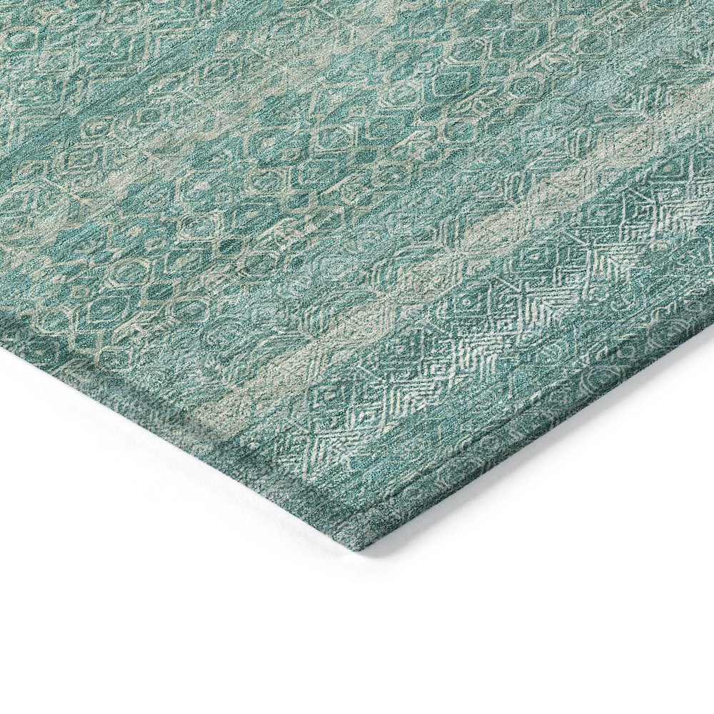 Machine Washable Indoor/Outdoor Chantille ACN2105 Teal 8' x 10' Rug. Picture 3