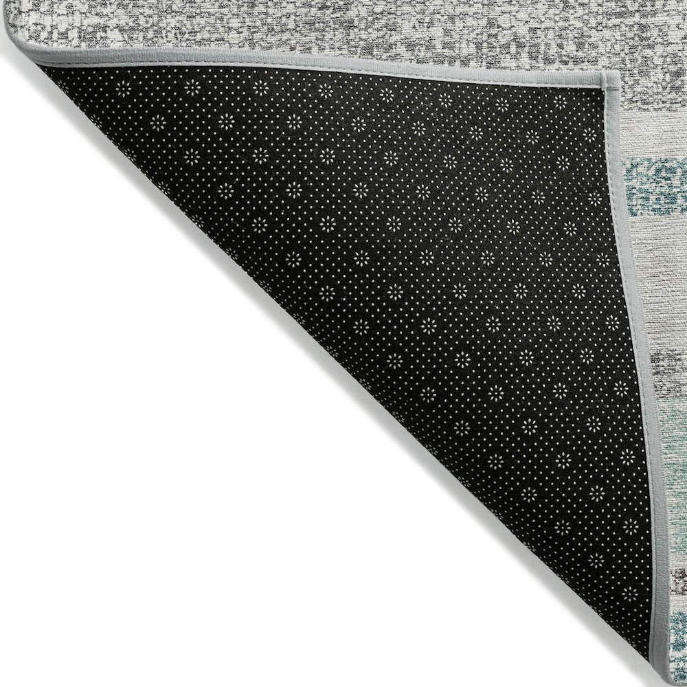 Machine Washable Indoor/Outdoor Chantille ACN2122 Teal 8' x 10' Rug. Picture 2