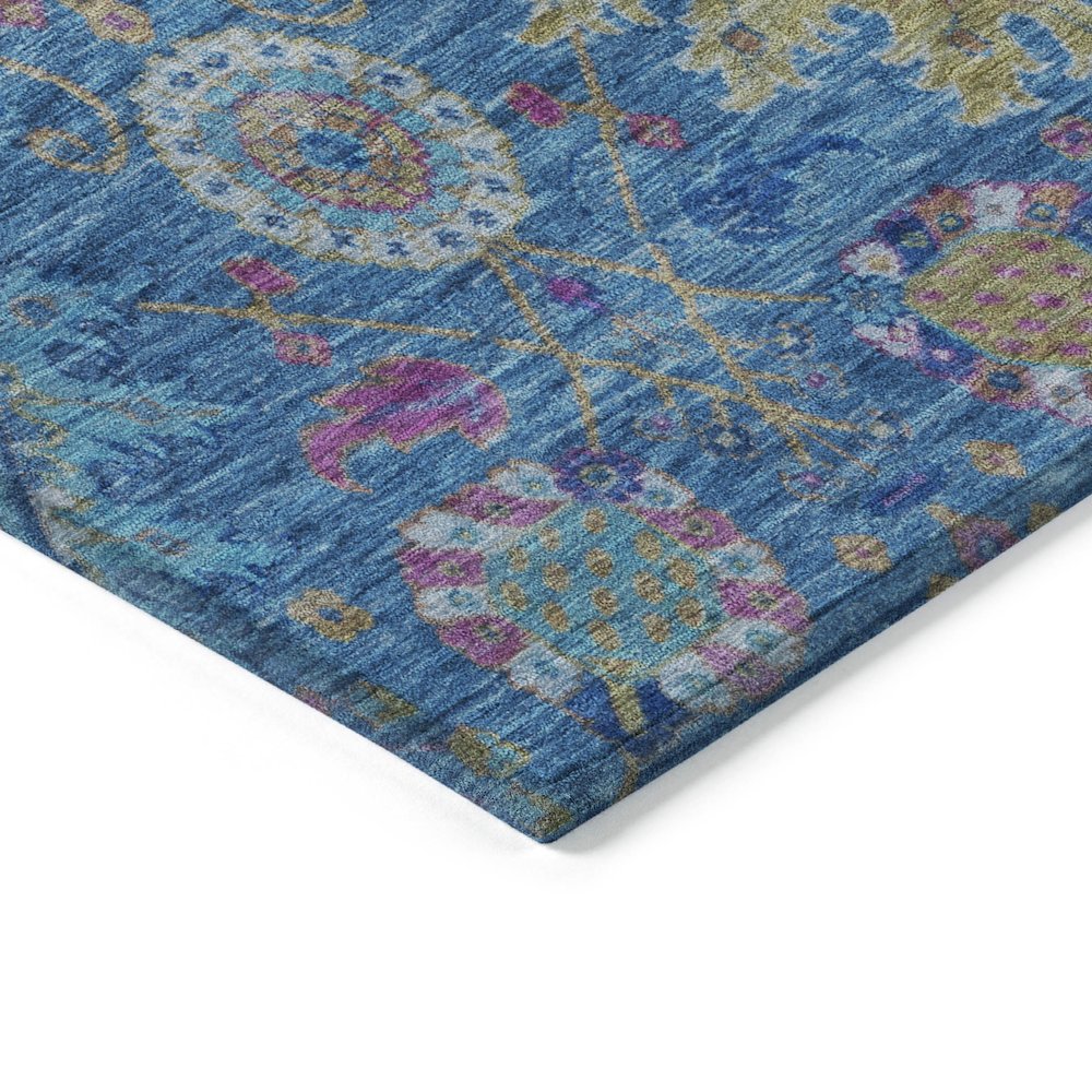 Machine Washable Indoor/Outdoor Chantille ACN2151 Blue 8' x 10' Rug. Picture 3