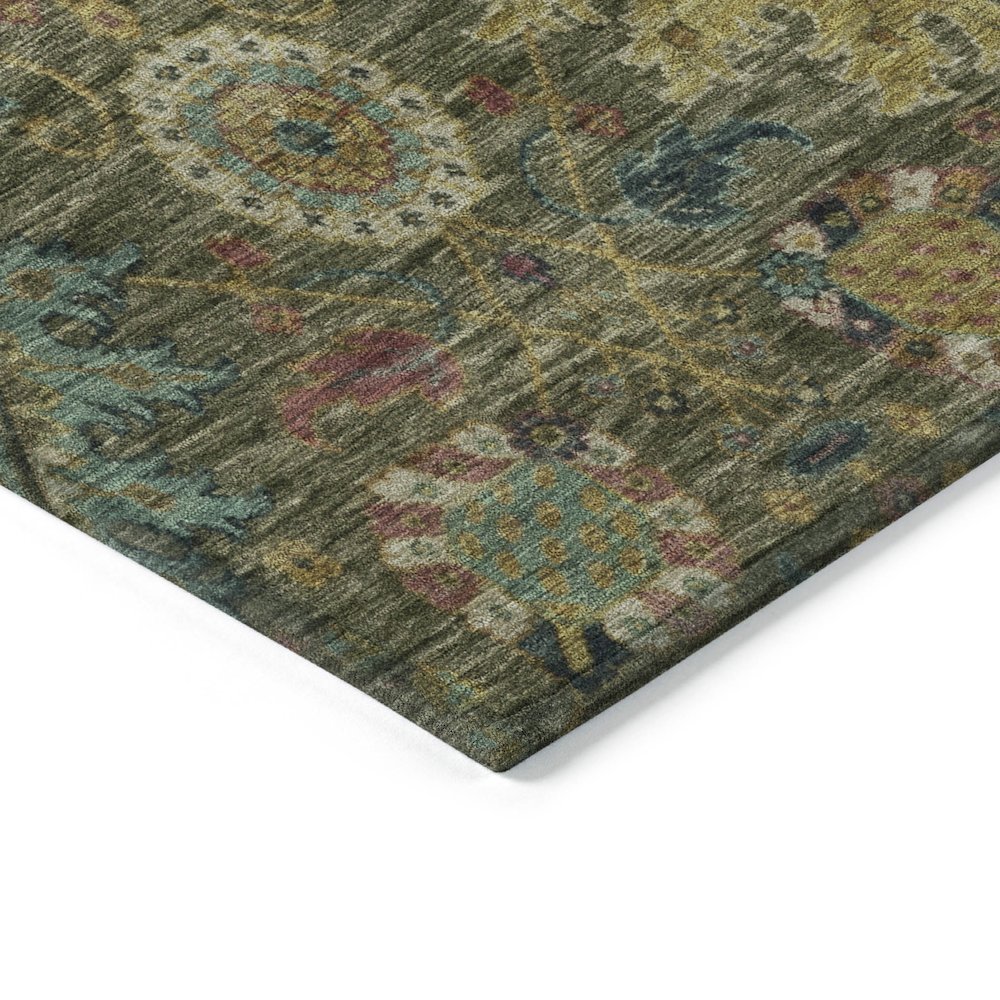 Machine Washable Indoor/Outdoor Chantille ACN2151 Olive 8' x 10' Rug. Picture 3