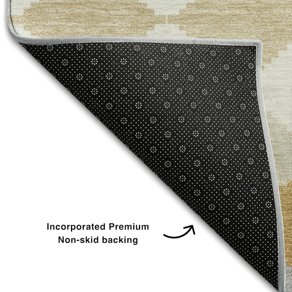 Premium Machine Washable Mayfield AMF1007 Gold 8' x 10' Rug. Picture 2