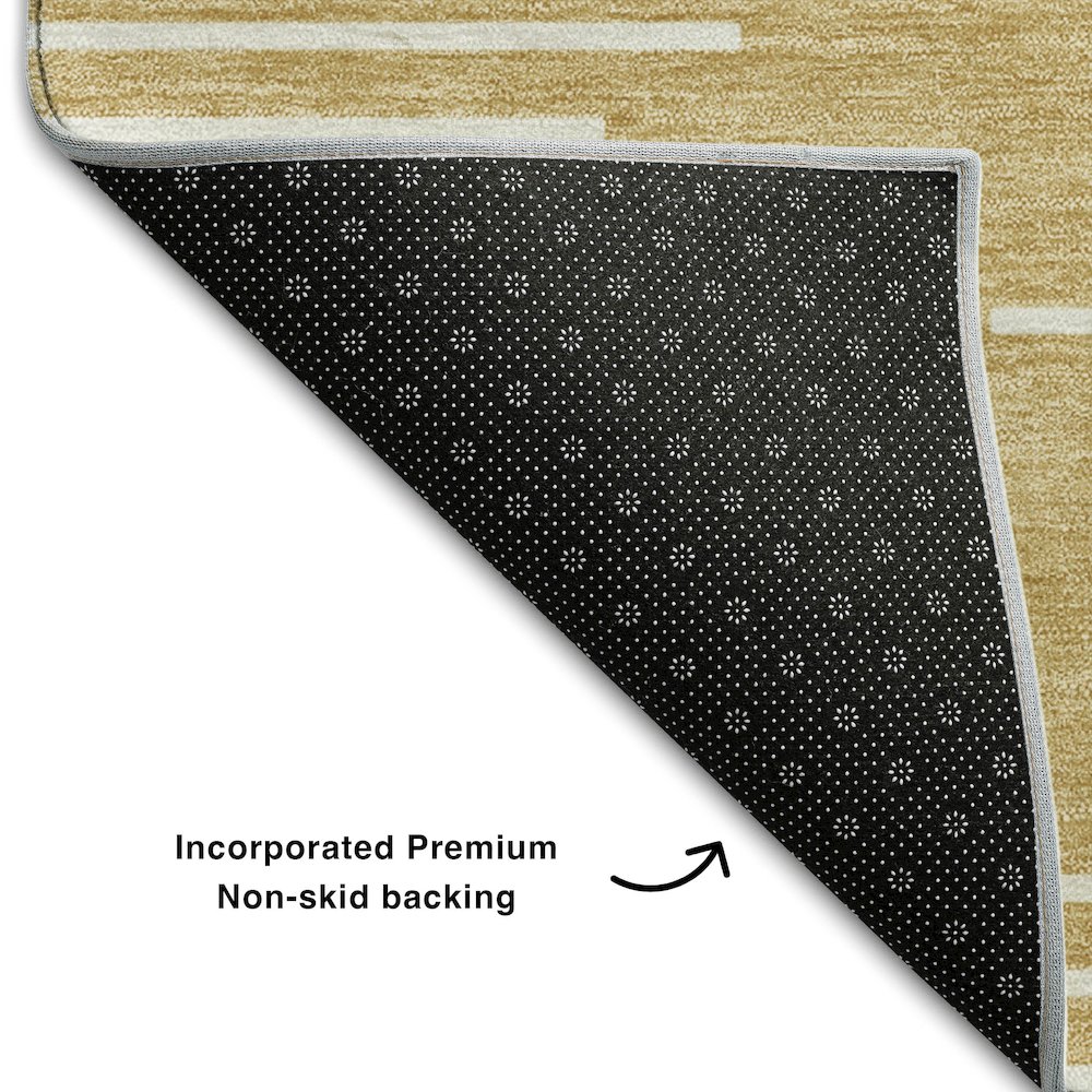 Premium Machine Washable Mayfield AMF1016 Gold 8' x 10' Rug. Picture 2