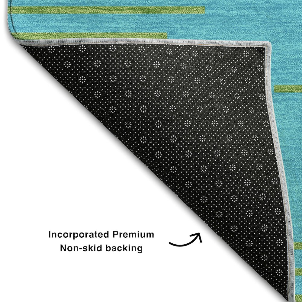Premium Machine Washable Mayfield AMF1017 Aqua 8' x 10' Rug. Picture 2