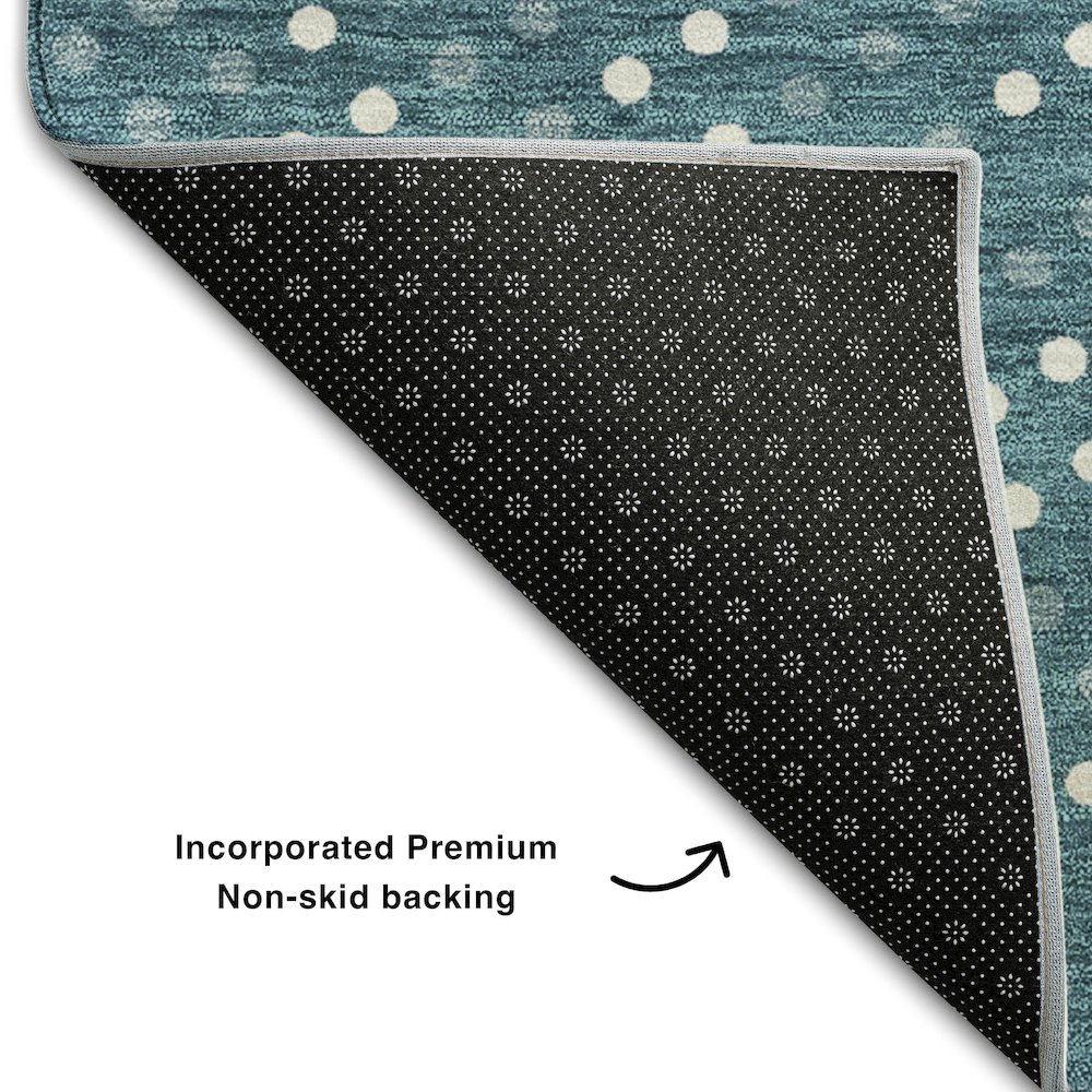 Premium Machine Washable Mayfield AMF1021 Teal 8' x 10' Rug. Picture 2