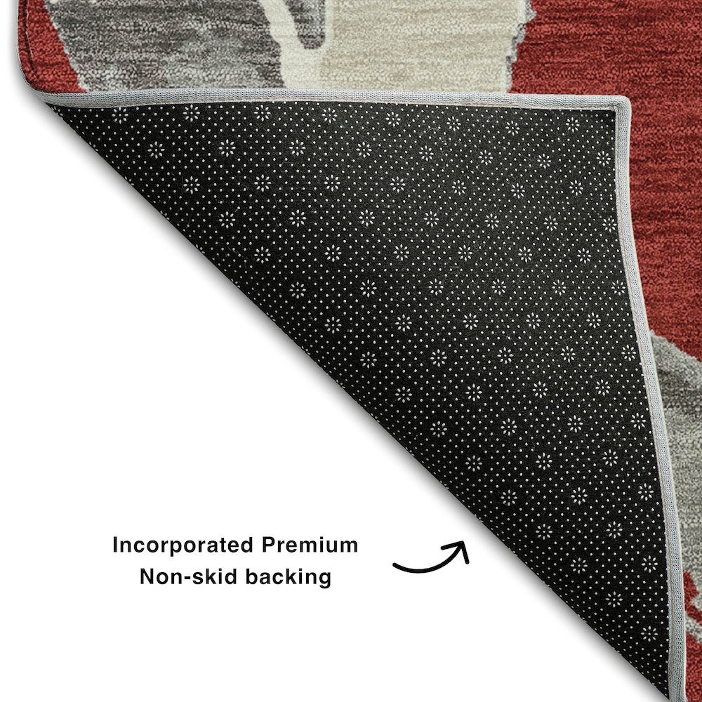 Premium Machine Washable Mayfield AMF1022 Red 8' x 10' Rug. Picture 2