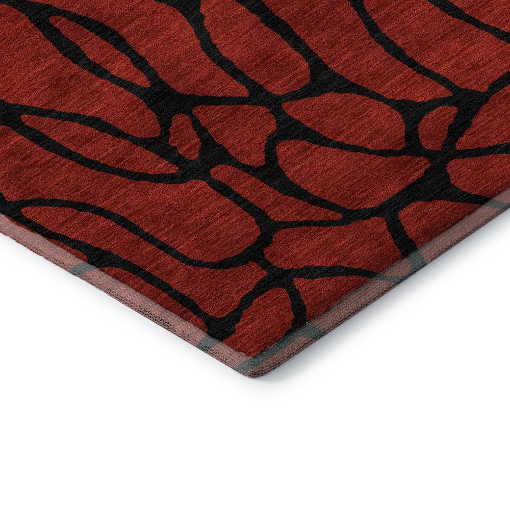 Premium Machine Washable Mayfield AMF1023 Red 8' x 10' Rug. Picture 3