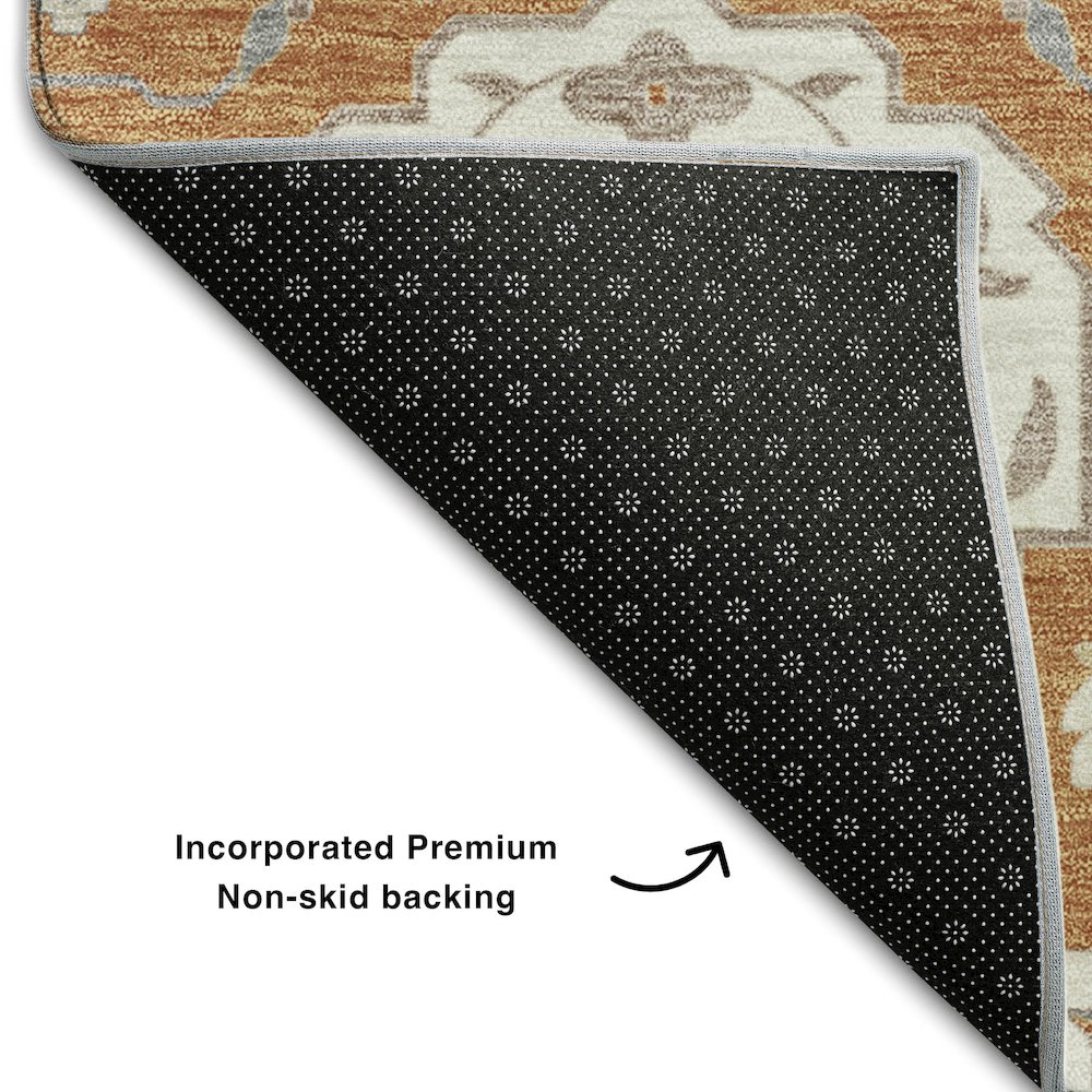 Premium Machine Washable Mayfield AMF1026 Copper 8' x 10' Rug. Picture 2
